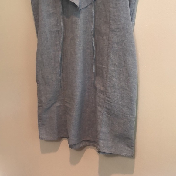 Very J sleeveless dress size medium lace up front, pockets, blue - Picture 3 of 6